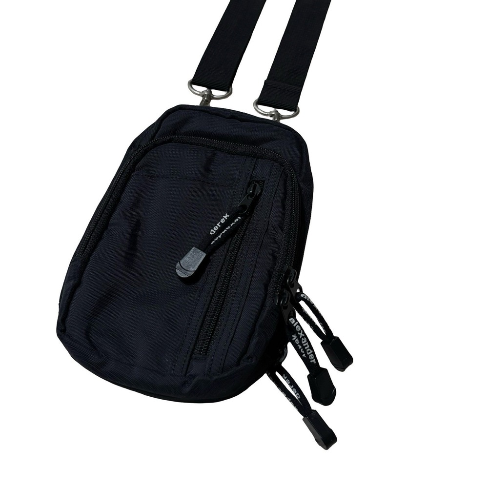 Derek Alexander Unisex Nylon Crossbody Bag Black Approx 5.5 x 7.5 x 2
